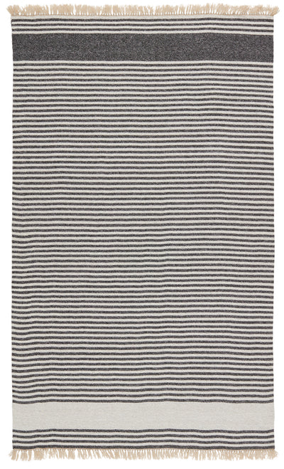 product image for Strand Indoor/Outdoor Striped Dark Grey & Beige Rug by Jaipur Living 5