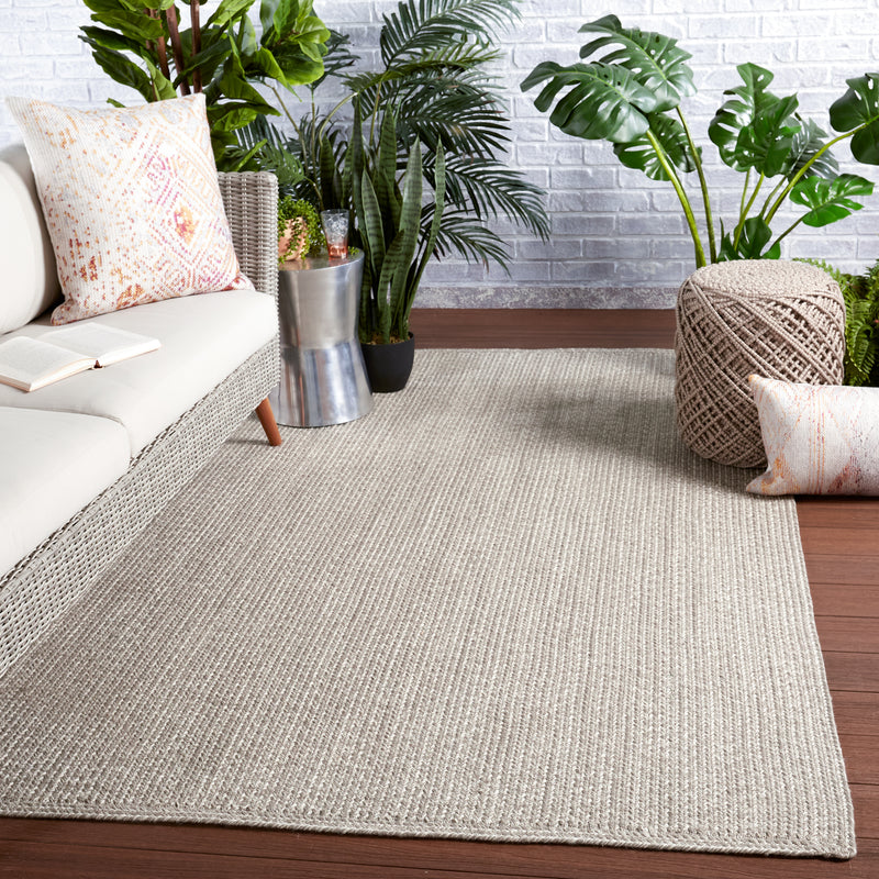 media image for Dumont Indoor/Outdoor Solid Light Grey Rug by Jaipur Living 234