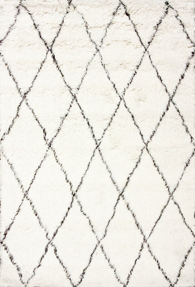 product image of handmade wool rug in ivory design by nuloom 1 593