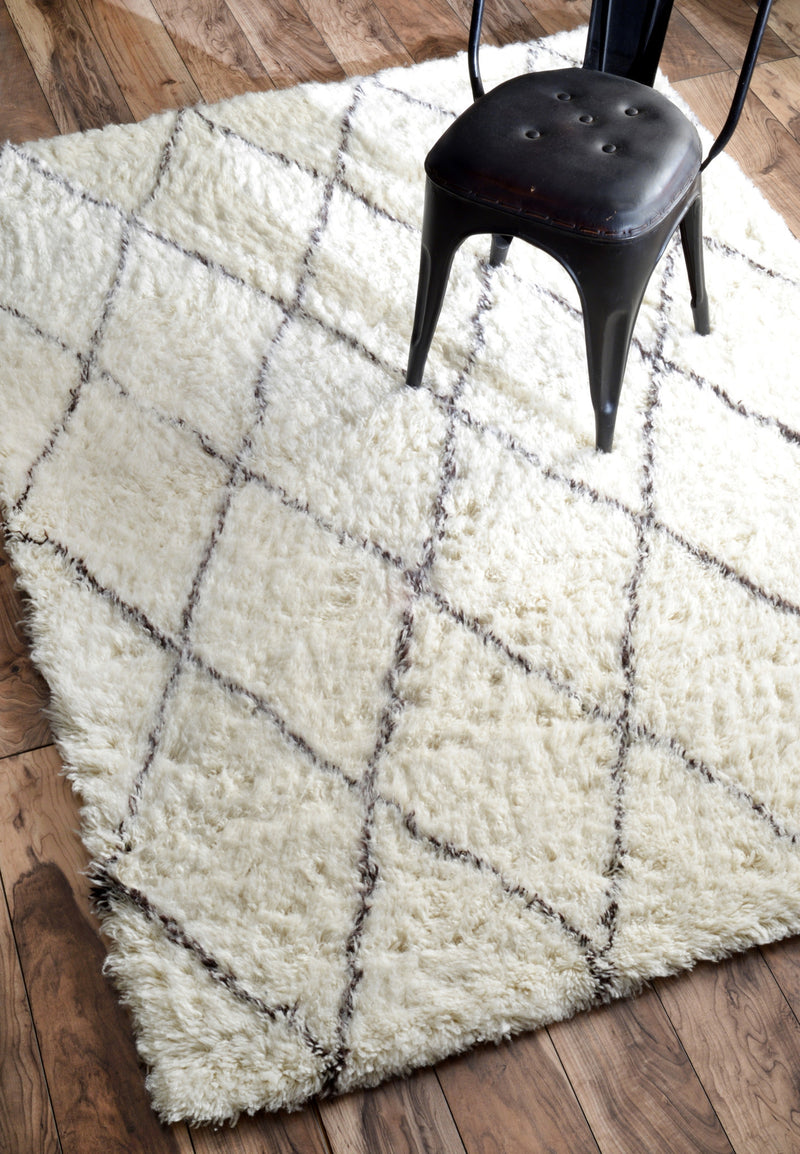 media image for handmade wool rug in ivory design by nuloom 4 211