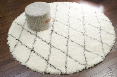 product image for handmade wool rug in ivory design by nuloom 5 61