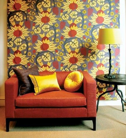 media image for Maharani Wallpaper in Purple and Chartreuse from the Sariskar Collection by Osborne & Little 216