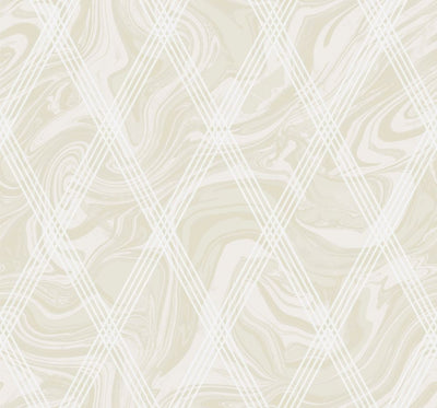 product image of Marble Diamond Geometric Wallpaper in Gold and White from the Casa Blanca II Collection by Seabrook Wallcoverings 533