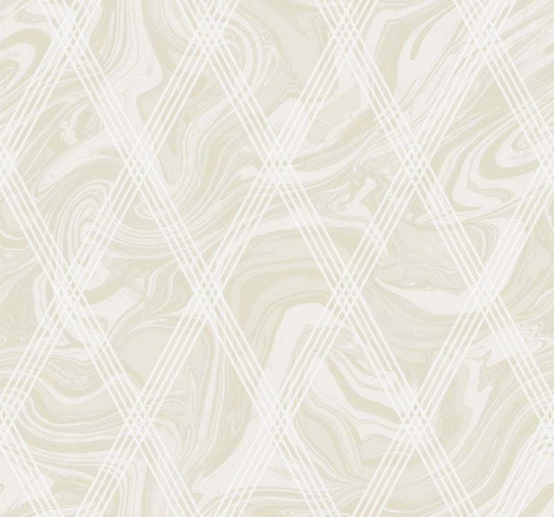 media image for Marble Diamond Geometric Wallpaper in Gold and White from the Casa Blanca II Collection by Seabrook Wallcoverings 222