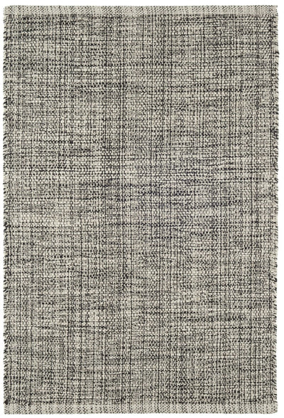 product image for Marled Black Handwoven Cotton Rug 1 85