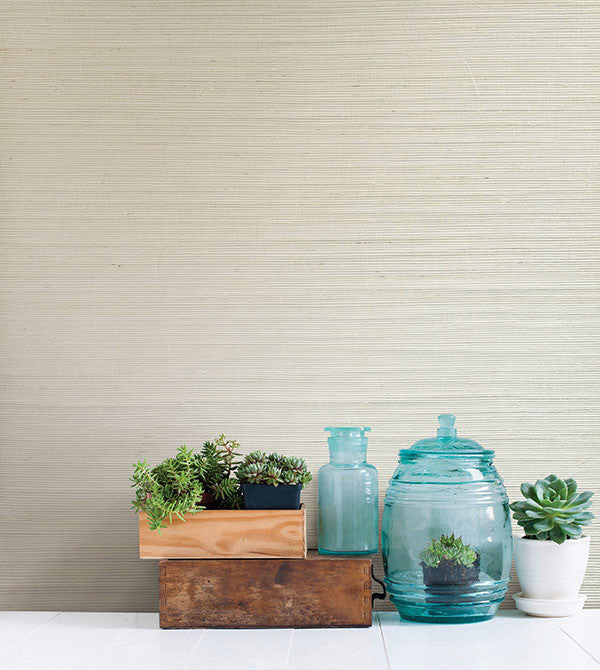 media image for Martina White Grasscloth Wallpaper from the Jade Collection by Brewster Home Fashions 247