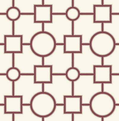 product image of sample matrix burgundy geometric wallpaper from the symetrie collection by brewster home fashions 1 585