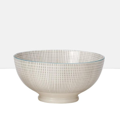 product image for medium kiri porcelain bowl in grey w blue trim design by torre tagus 1 82