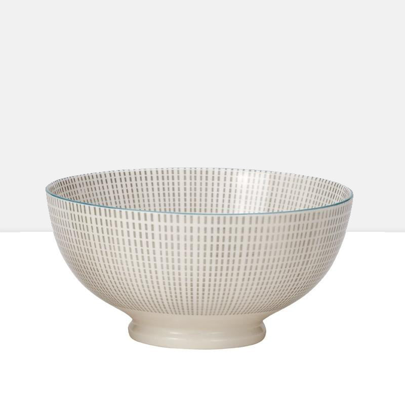 media image for medium kiri porcelain bowl in grey w blue trim design by torre tagus 1 252