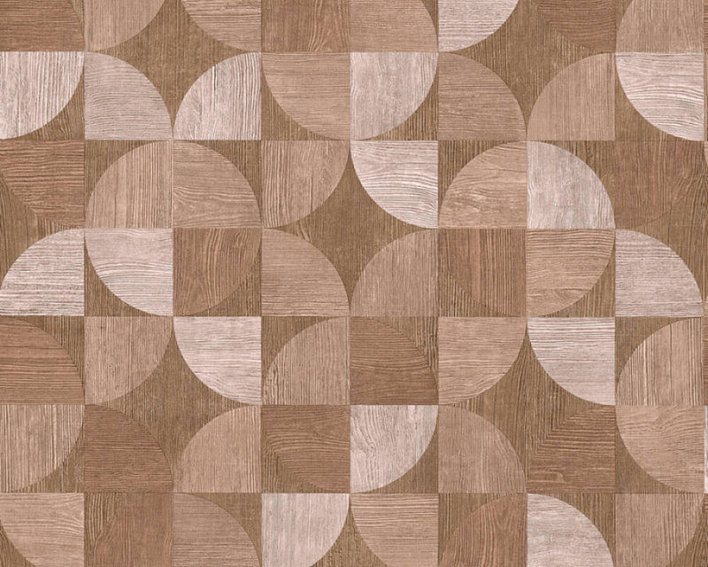 media image for Melena Deco Wood Wallpaper in Beige and Brown by BD Wall 284