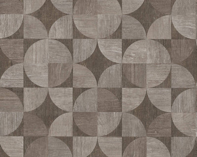 product image of Melena Deco Wood Wallpaper in Brown and Grey by BD Wall 573
