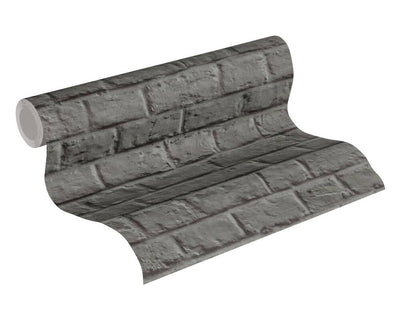 product image for Melora Faux Brick Wallpaper in Black and Grey by BD Wall 12