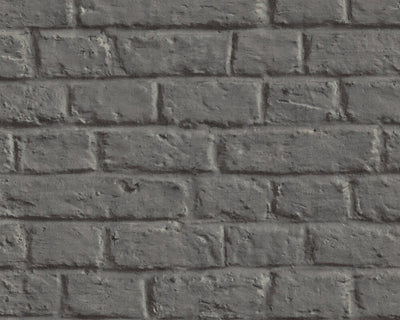 product image for Melora Faux Brick Wallpaper in Black and Grey by BD Wall 20