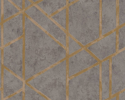 product image of Merida Deco Wallpaper in Grey and Gold by BD Wall 599