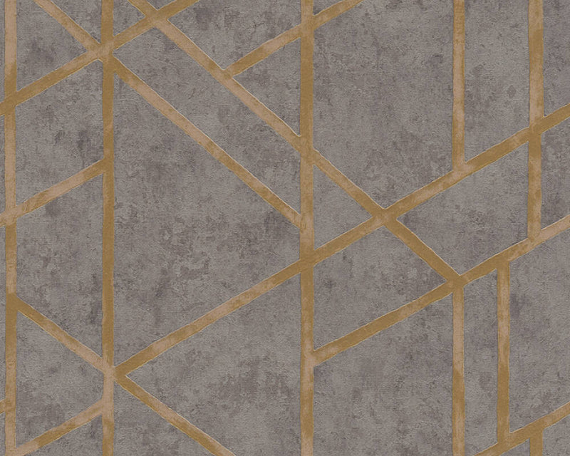 media image for Merida Deco Wallpaper in Grey and Gold by BD Wall 213