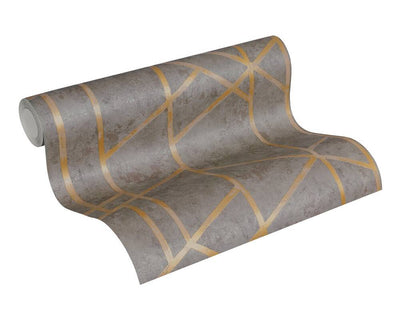product image for Merida Deco Wallpaper in Grey and Gold by BD Wall 15