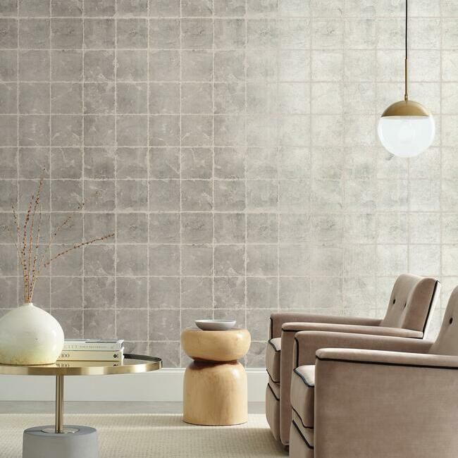 media image for Metal Leaf Squares Wallpaper in Glint from the Ronald Redding 24 Karat Collection by York Wallcoverings 244
