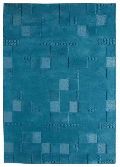 product image for Miami Collection Hand Tufted Wool Area Rug in Turquoise design by Mat the Basics 32
