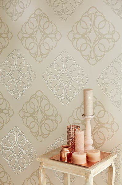 product image for Mikhaila Grey Medallion Wallpaper from the Venue Collection by Brewster Home Fashions 91