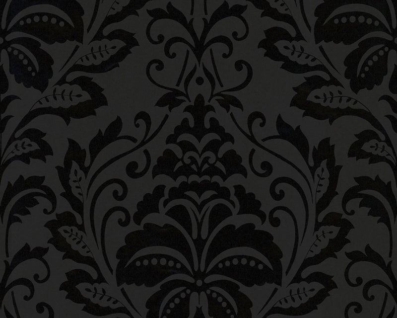 media image for Modern Damask Wallpaper in Black and White design by BD Wall 297
