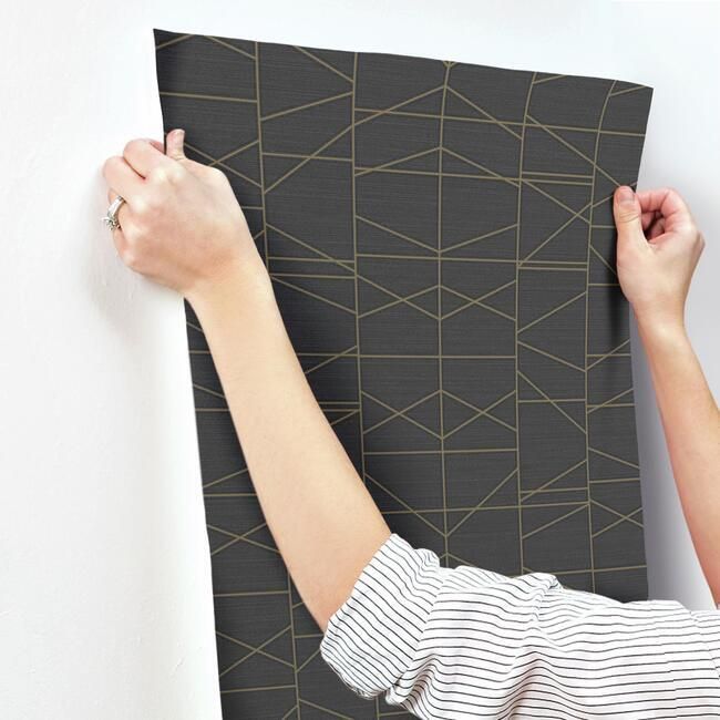 media image for Modern Perspective Wallpaper in Black and Gold from the Geometric Resource Collection by York Wallcoverings 29