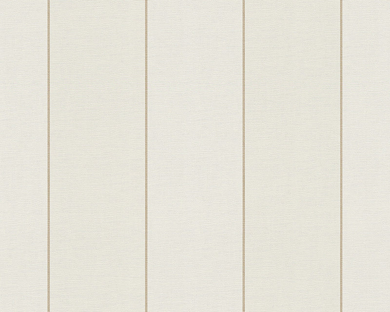 media image for Modern Stripes Large Wallpaper in Cream and Metallic design by BD Wall 252