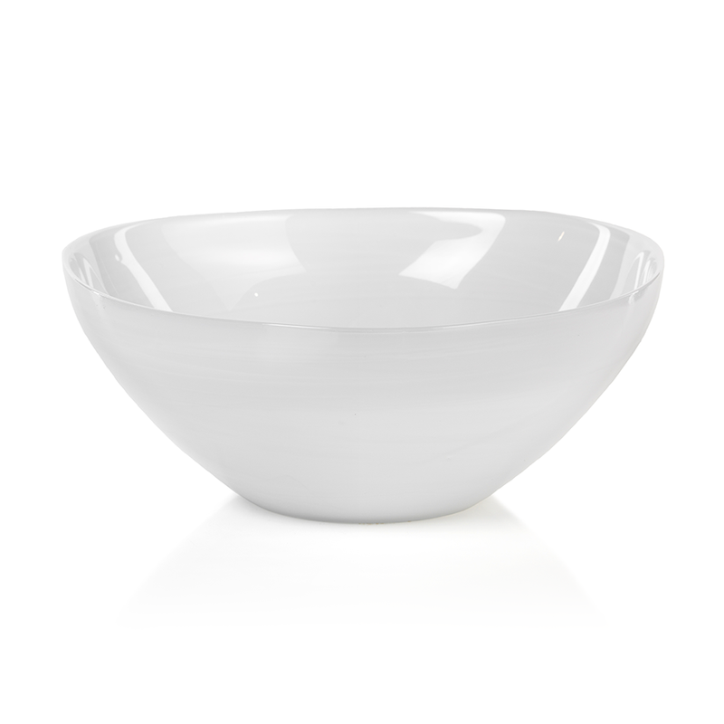media image for Monte Carlo Large White Alabaster Glass Bowl 271