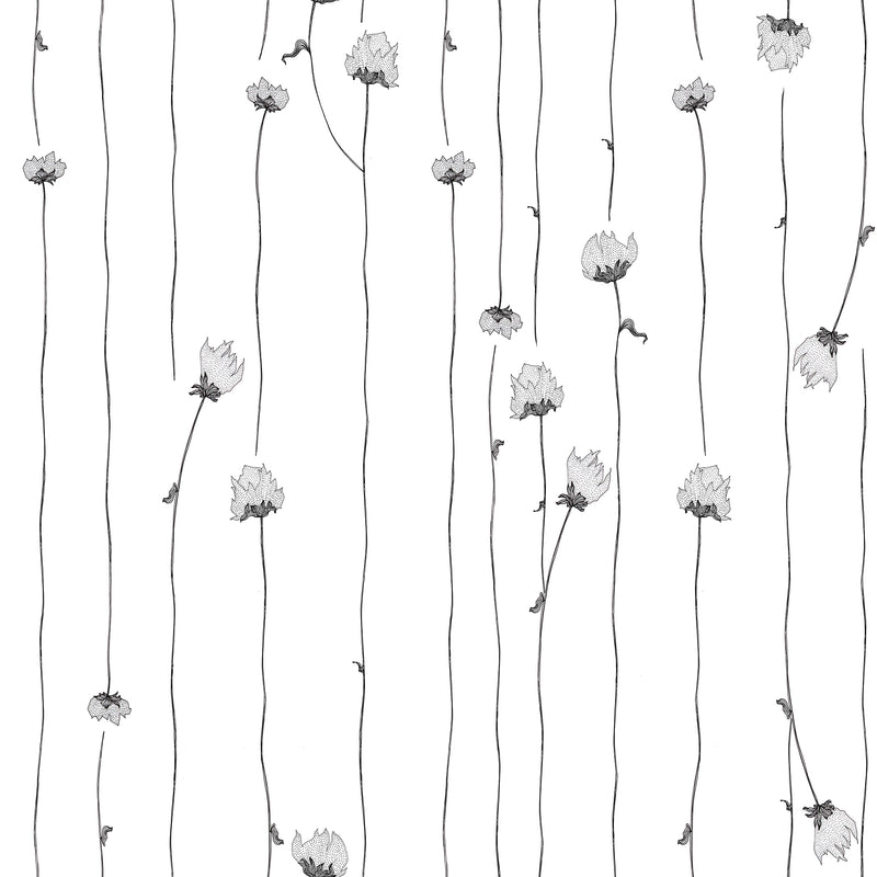 media image for Mountain Rose Wallpaper in White 286
