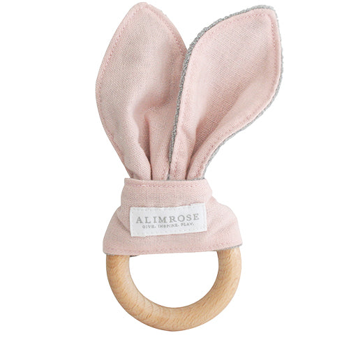 media image for bailey bunny ear teether pink 1 215