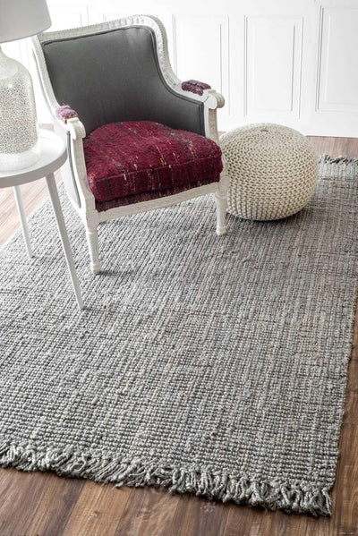 product image for Machine Woven Chunky Loop Rug in Grey design by Nuloom 7
