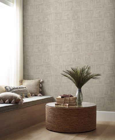 product image for Tesselle Wallpaper in Plank Slate from the Natural Digest Collection 30