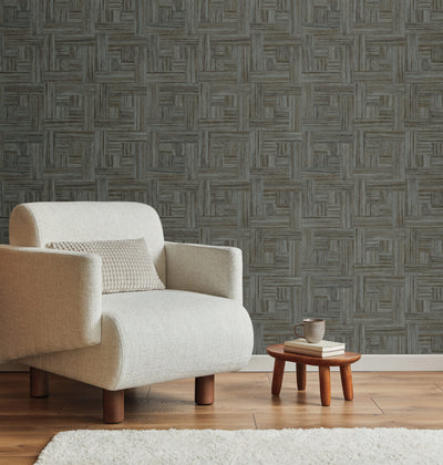 product image for Tesselle Wallpaper in Pier Black from the Natural Digest Collection 4