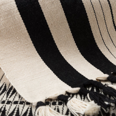 product image for saramati hand loomed tribal throw in cream black by jaipur living 2 53