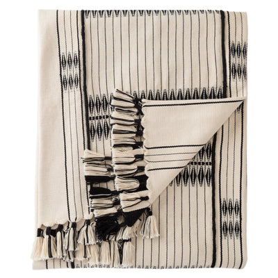product image of saramati hand loomed tribal throw in cream black by jaipur living 1 562