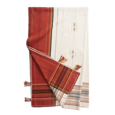 product image for Nagaland Angami Red & Cream Throw 2 72