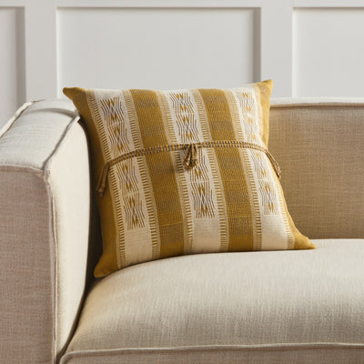 product image of adin tribal gold cream down pillow by jaipur living plw103835 1 523