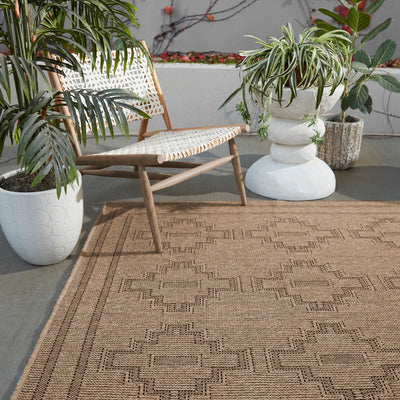 product image for Nambe Adrar Outdoor Tribal Brown Black Rug By Jaipur Living Rug157291 9 8