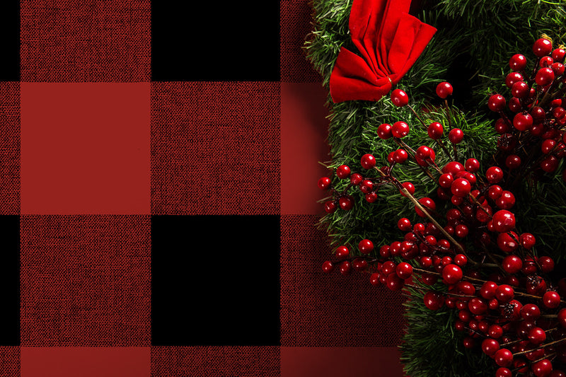 media image for Buffalo Plaid Wallpaper in Red and Black by NextWall 211
