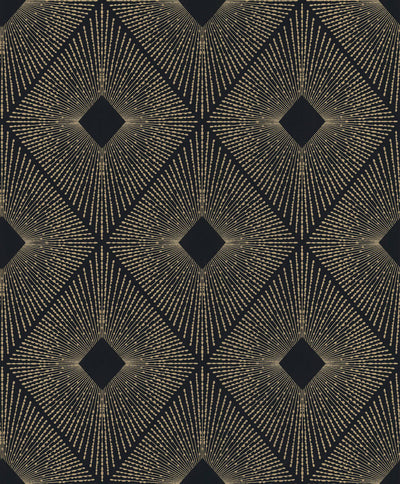 product image of Harlowe Wallpaper in Black/Gold from the Modern Metals Second Edition 582