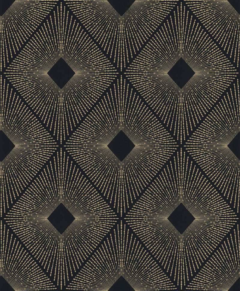 media image for Harlowe Wallpaper in Black/Gold from the Modern Metals Second Edition 282