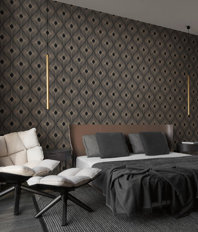 product image for Harlowe Wallpaper in Black/Gold from the Modern Metals Second Edition 96