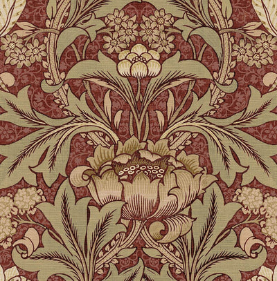 product image for Acanthus Floral Peel & Stick Wallpaper in Red Clay & Lichen 52