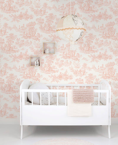 product image for Chateau Toile Blush Peel-and-Stick Wallpaper by NextWall 8