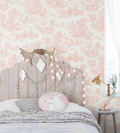 product image for Chateau Toile Blush Peel-and-Stick Wallpaper by NextWall 69