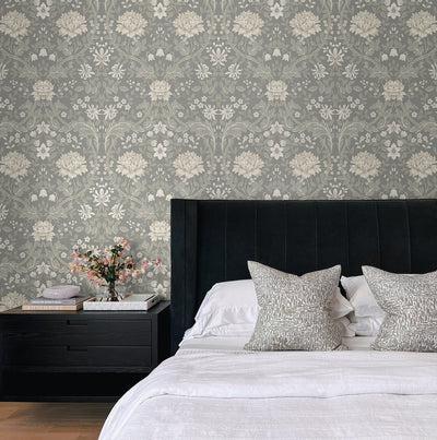 product image for Honeysuckle Trail Daydream Grey Peel-and-Stick Wallpaper by NextWall 72