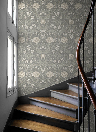 product image for Honeysuckle Trail Daydream Grey Peel-and-Stick Wallpaper by NextWall 39