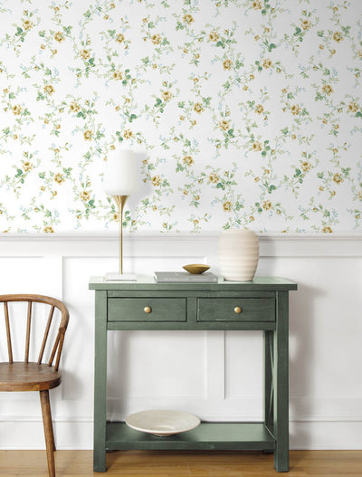 product image for Blossom Floral Trail Peel & Stick Wallpaper in Wheatfield & Sage 38