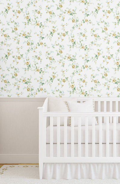 product image for Blossom Floral Trail Peel & Stick Wallpaper in Wheatfield & Sage 27