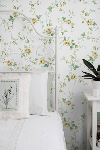 product image for Blossom Floral Trail Peel & Stick Wallpaper in Wheatfield & Sage 3