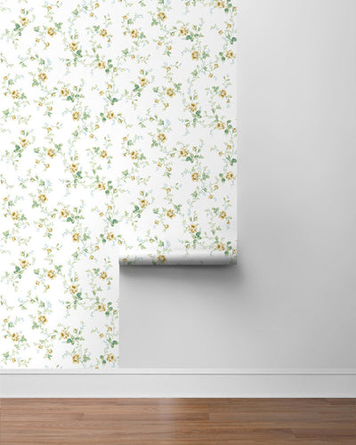 product image for Blossom Floral Trail Peel & Stick Wallpaper in Wheatfield & Sage 84